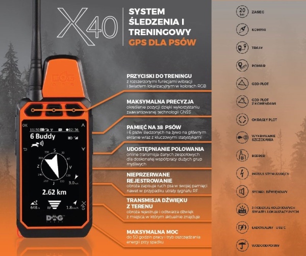 Odbiornik DOG GPS X40